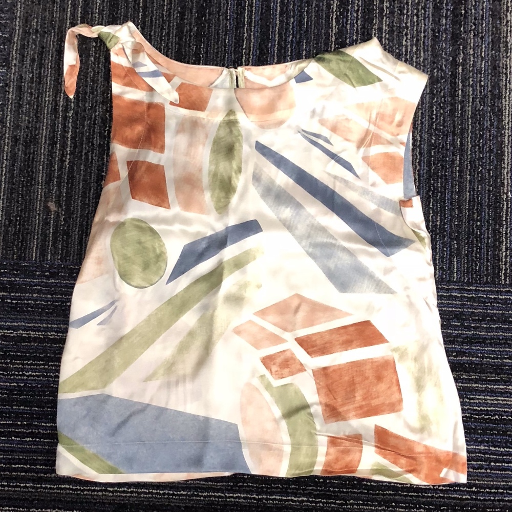 Anthropologie Silk Printed Blouse